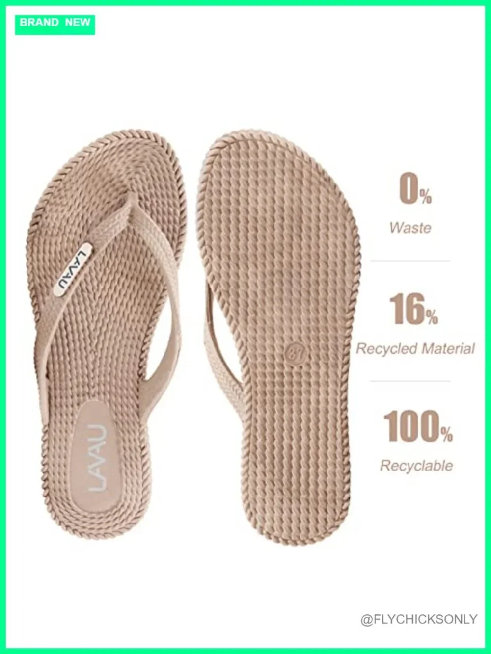Waterproof Non Slip Thong Sandals for Beach Pool Shower Recyclable